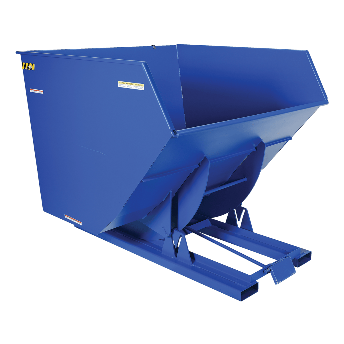 Vestil Steel Heavy Duty Self Dumping Hopper 4 Cubic Yard 6000 Lb. Capacity Blue D-400-HD