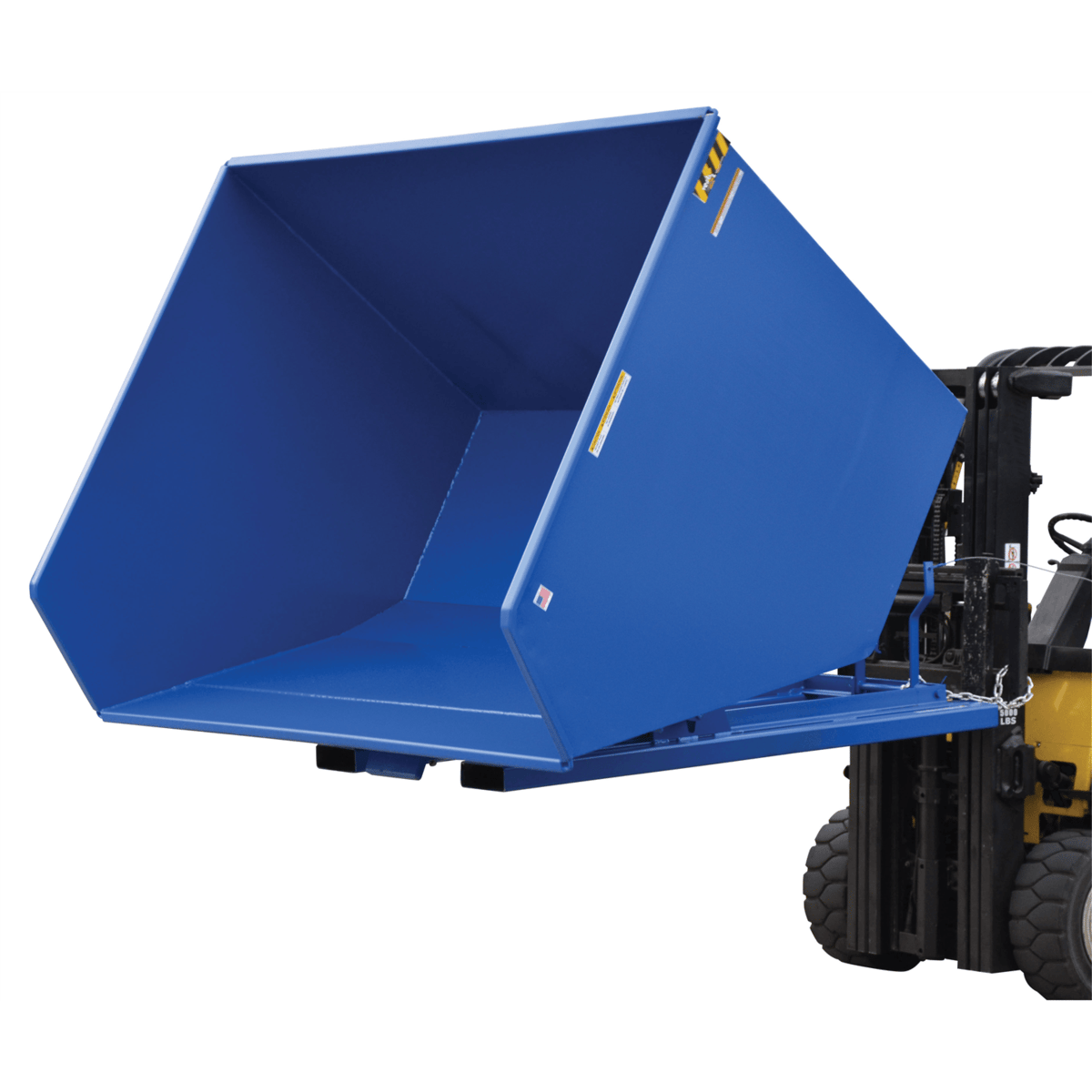 Vestil Steel Heavy Duty Self Dumping Hopper 5 Cubic Yard 6000 Lb. Capacity Blue D-500-HD