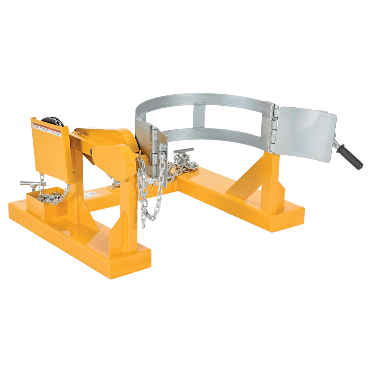 Vestil Steel Fork Truck Drum Carrier/Rotator For Steel Drums 55 Gallon 1500 Lb. Yellow DCR-205-15
