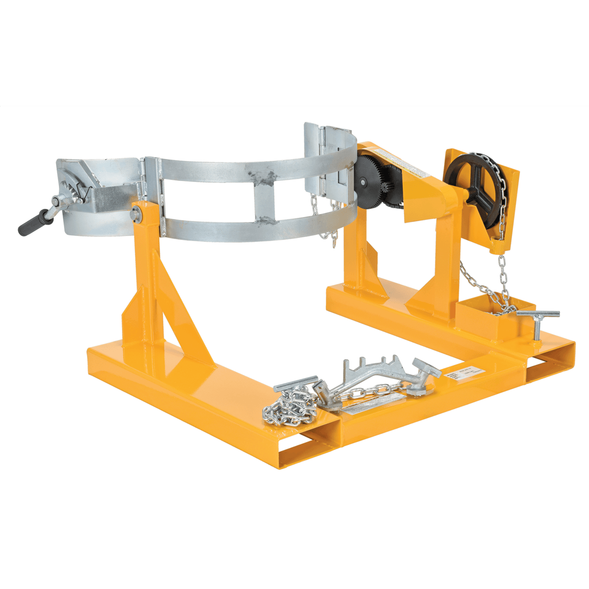 Vestil Steel Fork Truck Drum Carrier/Rotator For Steel Drums 55 Gallon 1500 Lb. Yellow DCR-205-15
