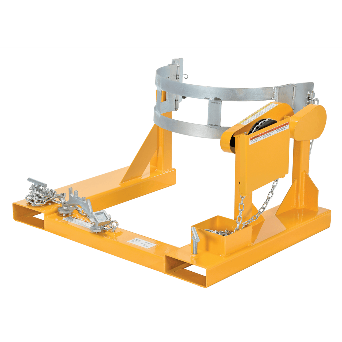 Vestil Steel Fork Truck Drum Carrier/Rotator For Steel Drums 55 Gallon 1500 Lb. Yellow DCR-205-15