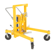 Vestil Steel Economical Foot Pump Drum Transporter 55 Gallon 1500 Lb. Capacity Yellow DCR-880-H