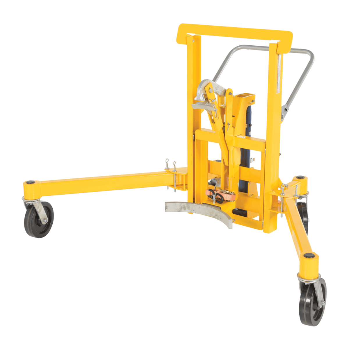 Vestil Steel Economical Foot Pump Drum Transporter 55 Gallon 1500 Lb. Capacity Yellow DCR-880-H