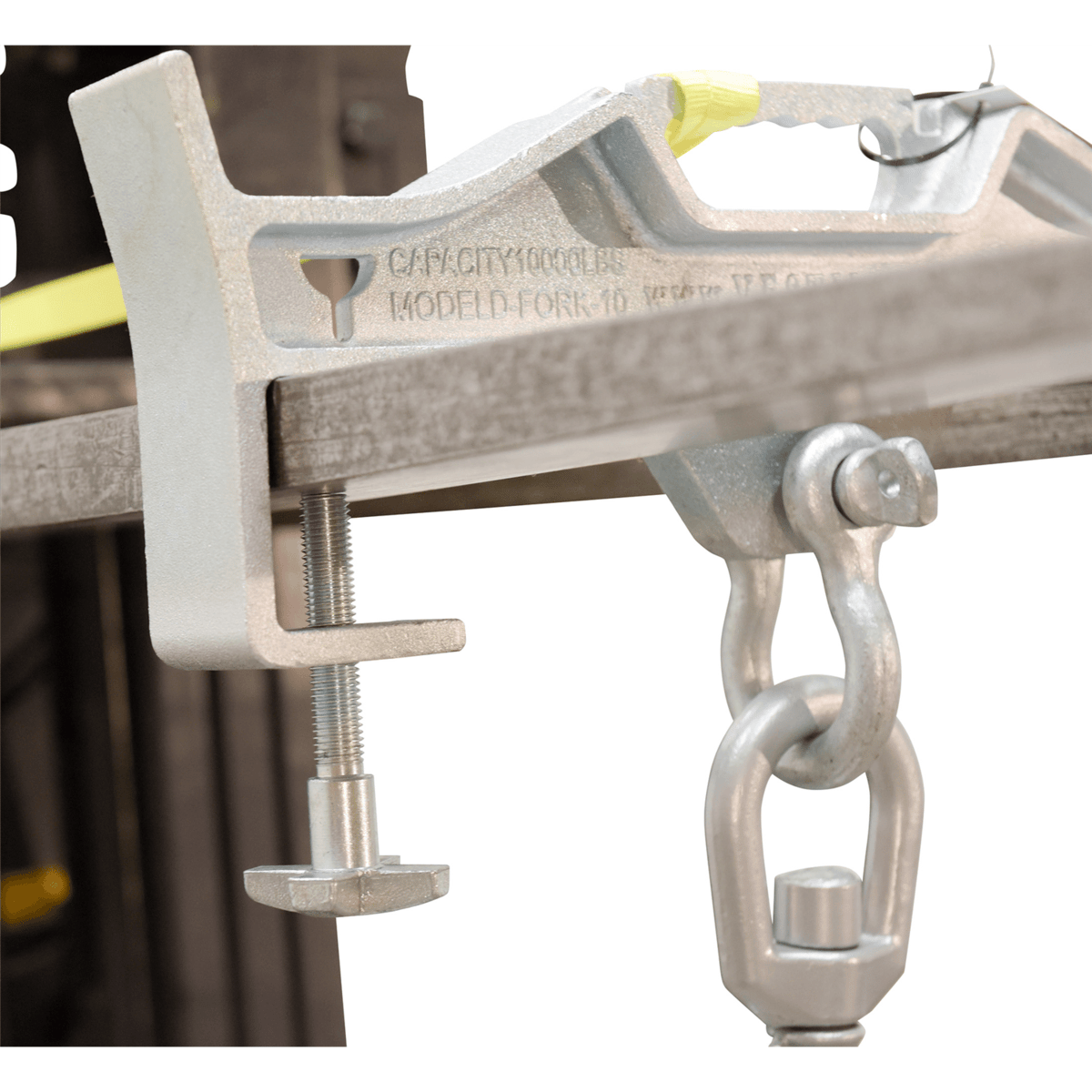 Vestil Steel Double Swivel Hoist Optioning Hook 3In x 23In x 21-5/8In 10000 Lb. Silver D-FORK-10-SL