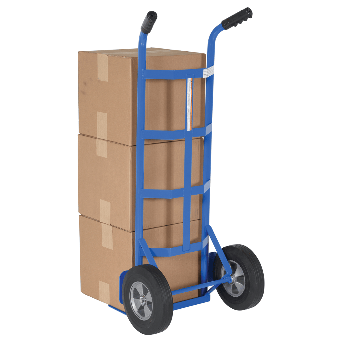 Vestil Steel Dual Handle Hand Truck w/ HardRubberWheels 17-1/2Inx21Inx44-1/2In 500LbSilverDHHT500SHR