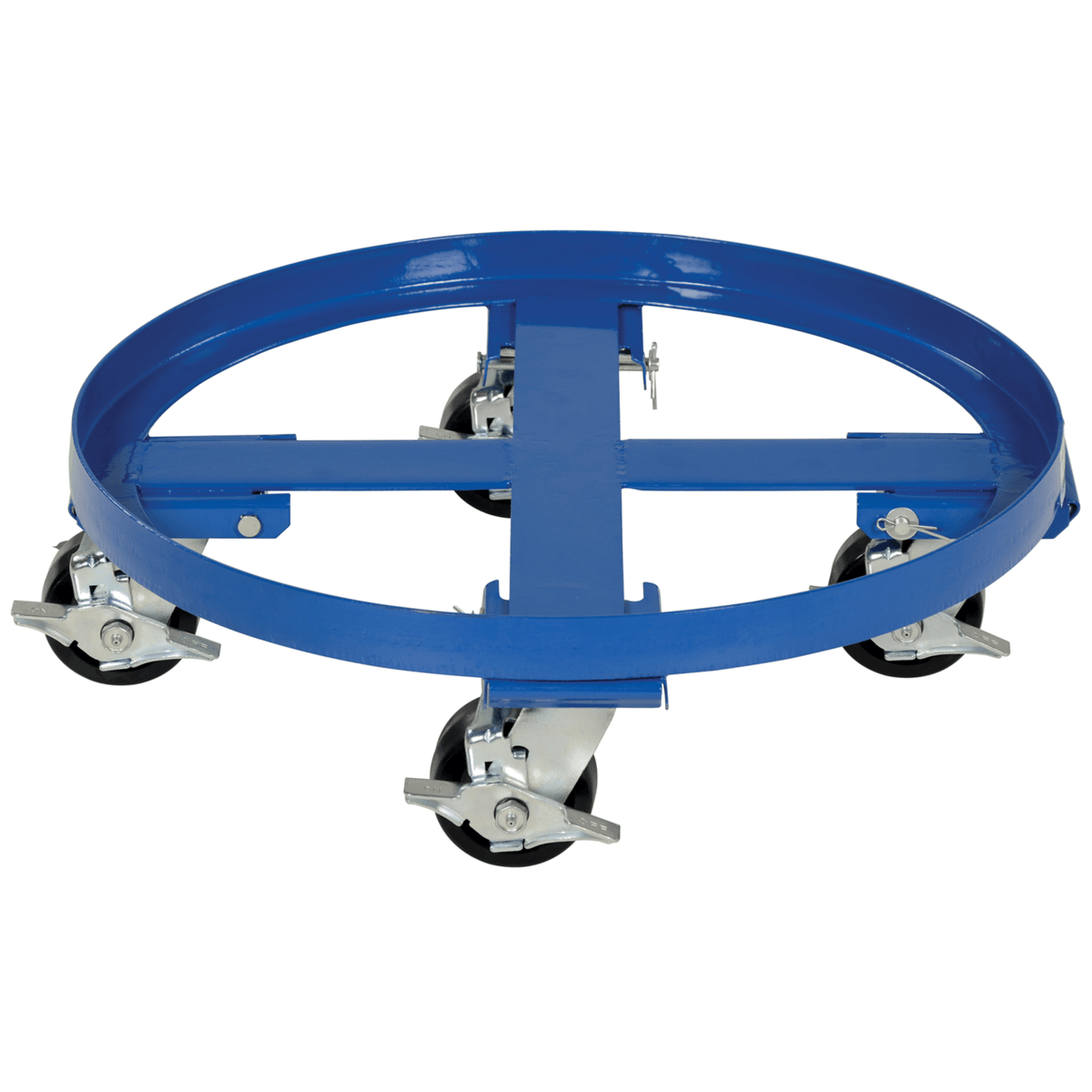 Vestil Steel Heavy Duty Mobile Drum Dolly 24-1/2 In. x 24-1/2 In. x 8 In. 2000 Lb. Blue DRUM-HD
