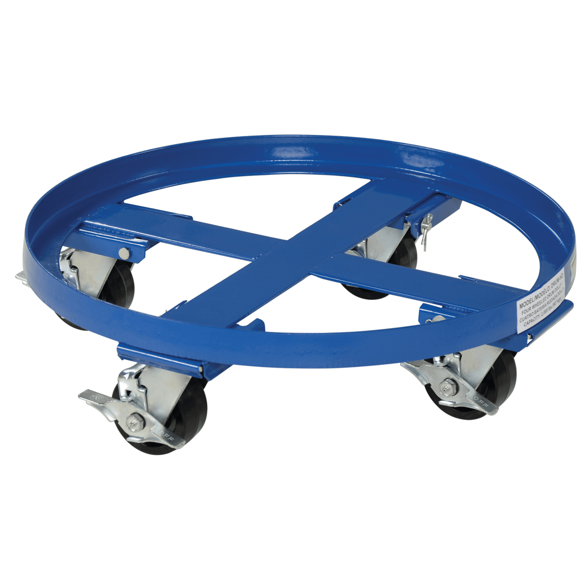 Vestil Steel Heavy Duty Mobile Drum Dolly 24-1/2 In. x 24-1/2 In. x 8 In. 2000 Lb. Blue DRUM-HD