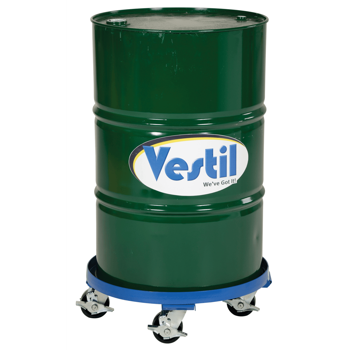 Vestil Steel Heavy Duty Mobile Drum Dolly 24-1/2 In. x 24-1/2 In. x 8 In. 2000 Lb. Blue DRUM-HD