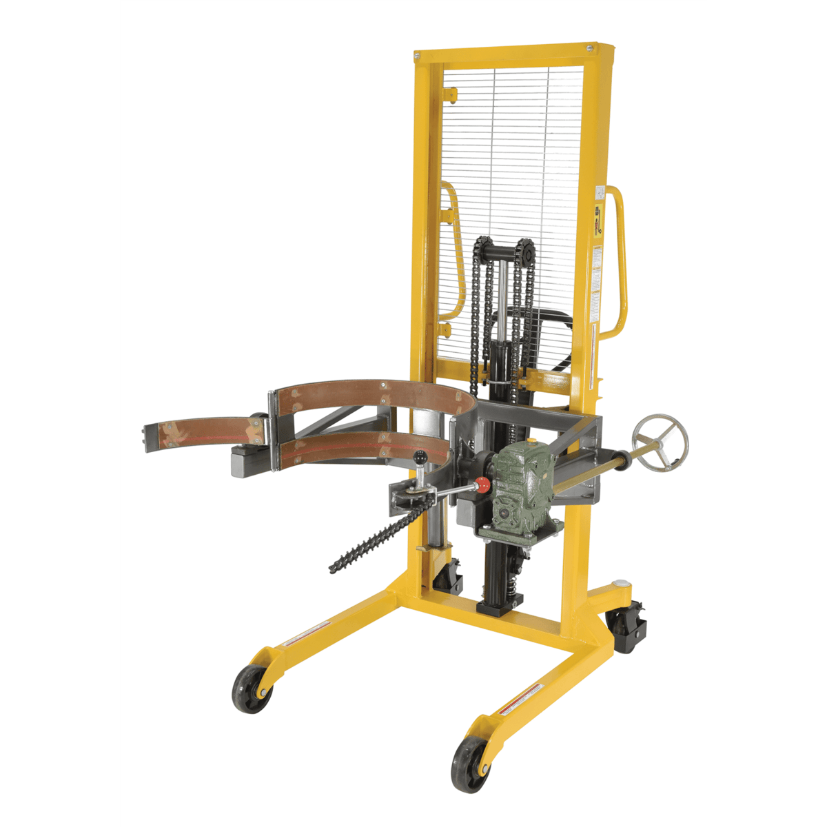 Vestil Steel Economy Portable Drum Lifter/Rotator/Transporter 44Inx40Inx82In 550LbYellow DRUM-LRT-EC