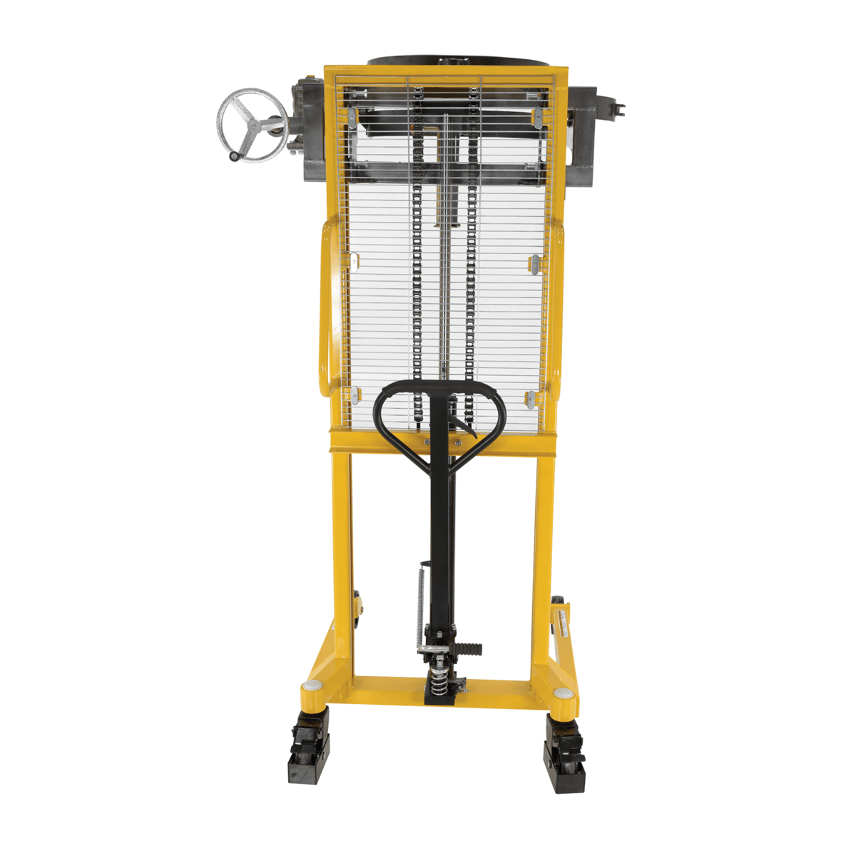 Vestil Steel Economy Portable Drum Lifter/Rotator/Transporter 44Inx40Inx82In 550LbYellow DRUM-LRT-EC