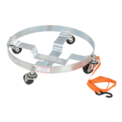 Vestil Steel Multipurpose Drum Dolly 30-7/8 In. x 30-7/8 In. x 6-1/4 In. 900 Lb. Silver DRUM-QUAD-H