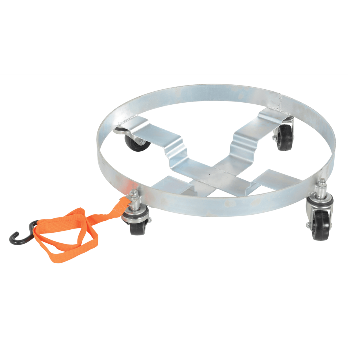 Vestil Steel Multipurpose Drum Dolly 30-7/8 In. x 30-7/8 In. x 6-1/4 In. 900 Lb. Silver DRUM-QUAD-H
