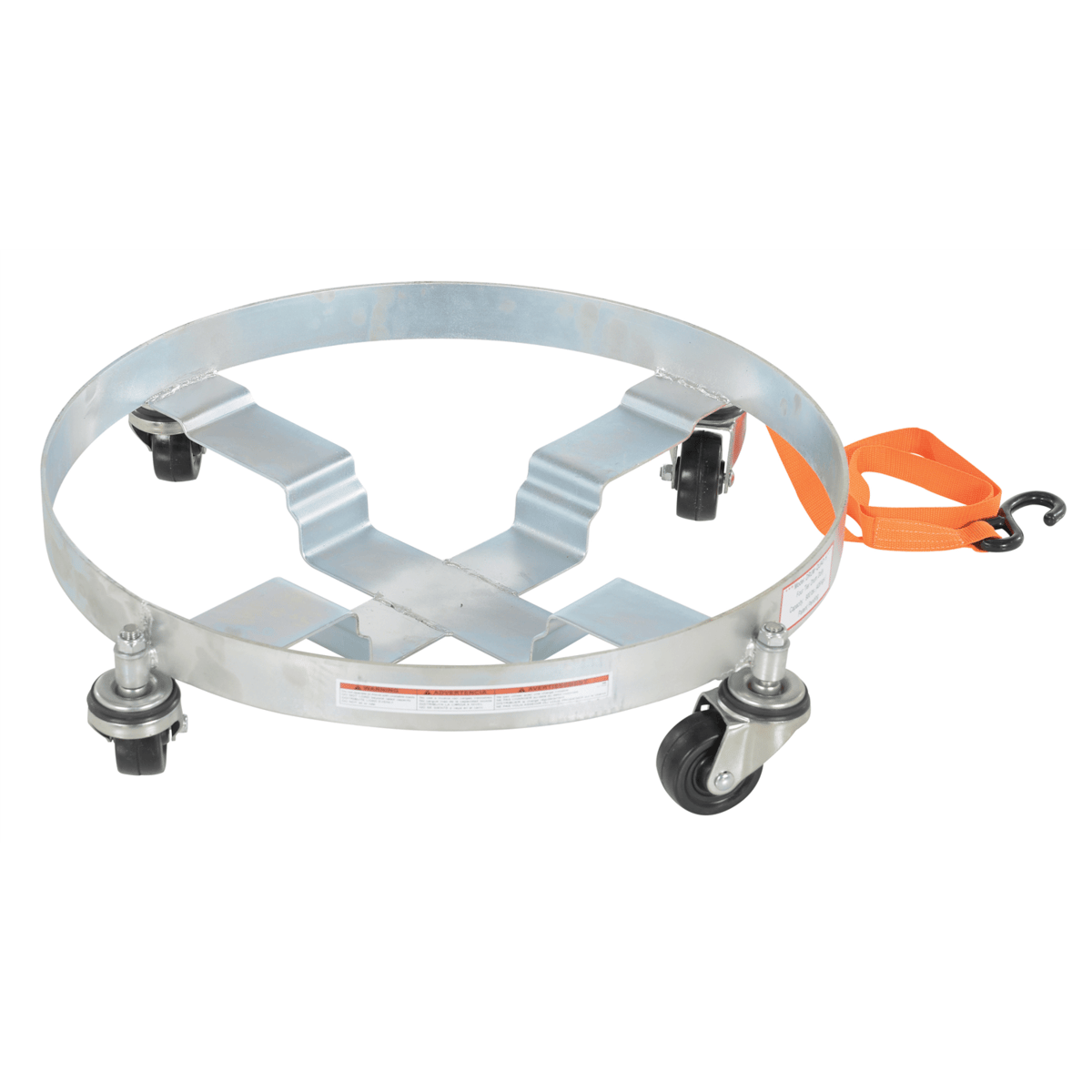 Vestil Steel Multipurpose Drum Dolly 30-7/8 In. x 30-7/8 In. x 6-1/4 In. 900 Lb. Silver DRUM-QUAD-H