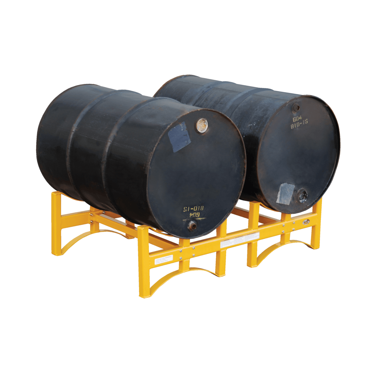 Vestil Steel Stackable Drum Rack 2 Drum 55 Gal 29-7/8Inx45-1/2Inx12-3/4In 1600Lb Yellow DRUM-RACK-2