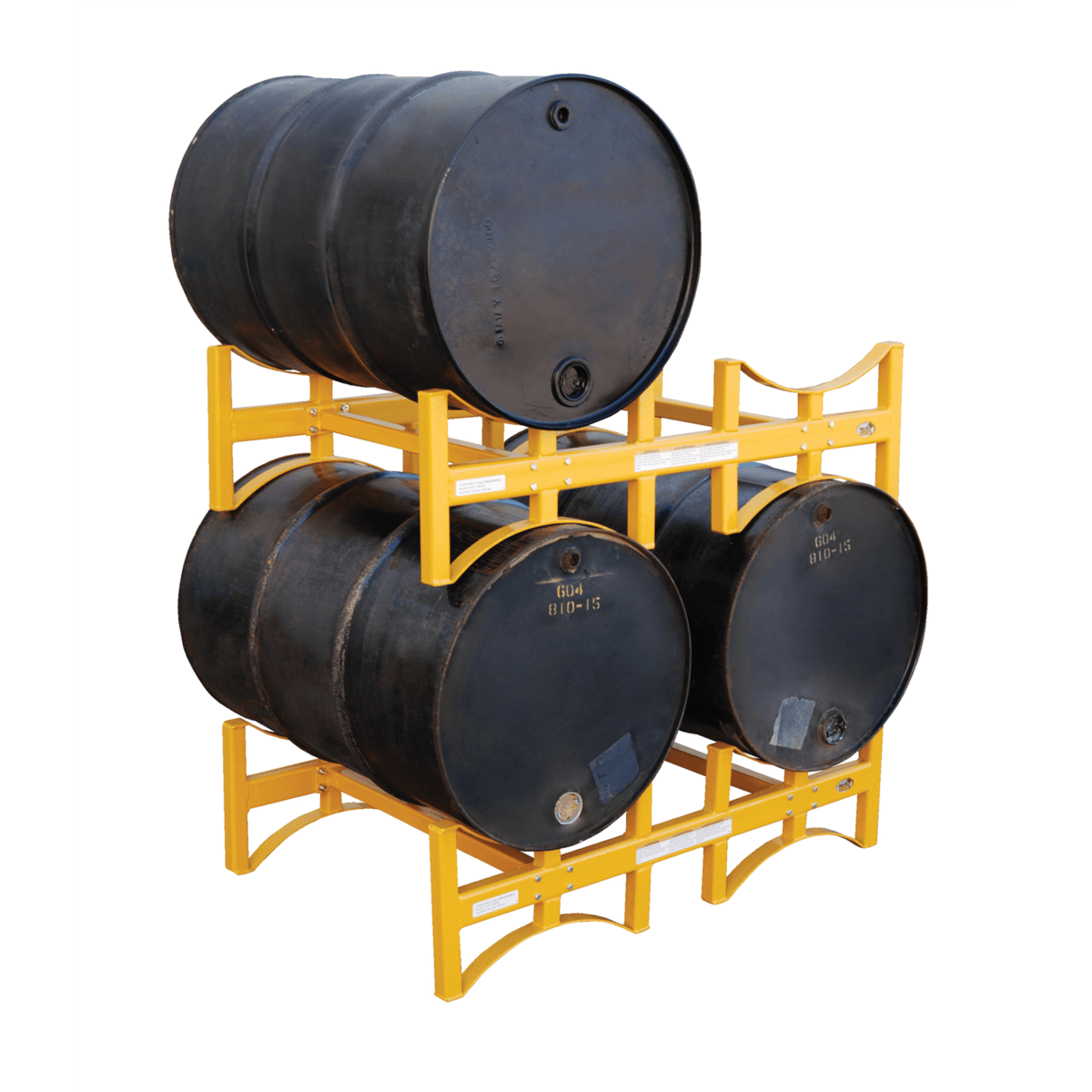 Vestil Steel Stackable Drum Rack 2 Drum 55 Gal 29-7/8Inx45-1/2Inx12-3/4In 1600Lb Yellow DRUM-RACK-2
