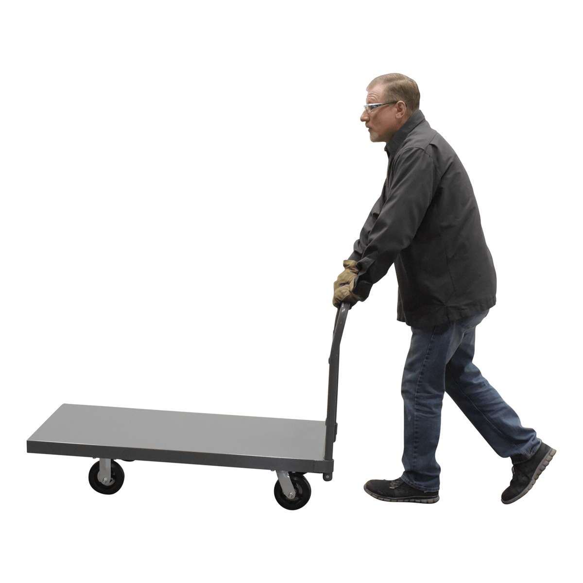 Vestil Steel Smooth Deck Platform Truck 24 In. x 48 In. 2000 Lb. Capacity Black ECSPT-2448
