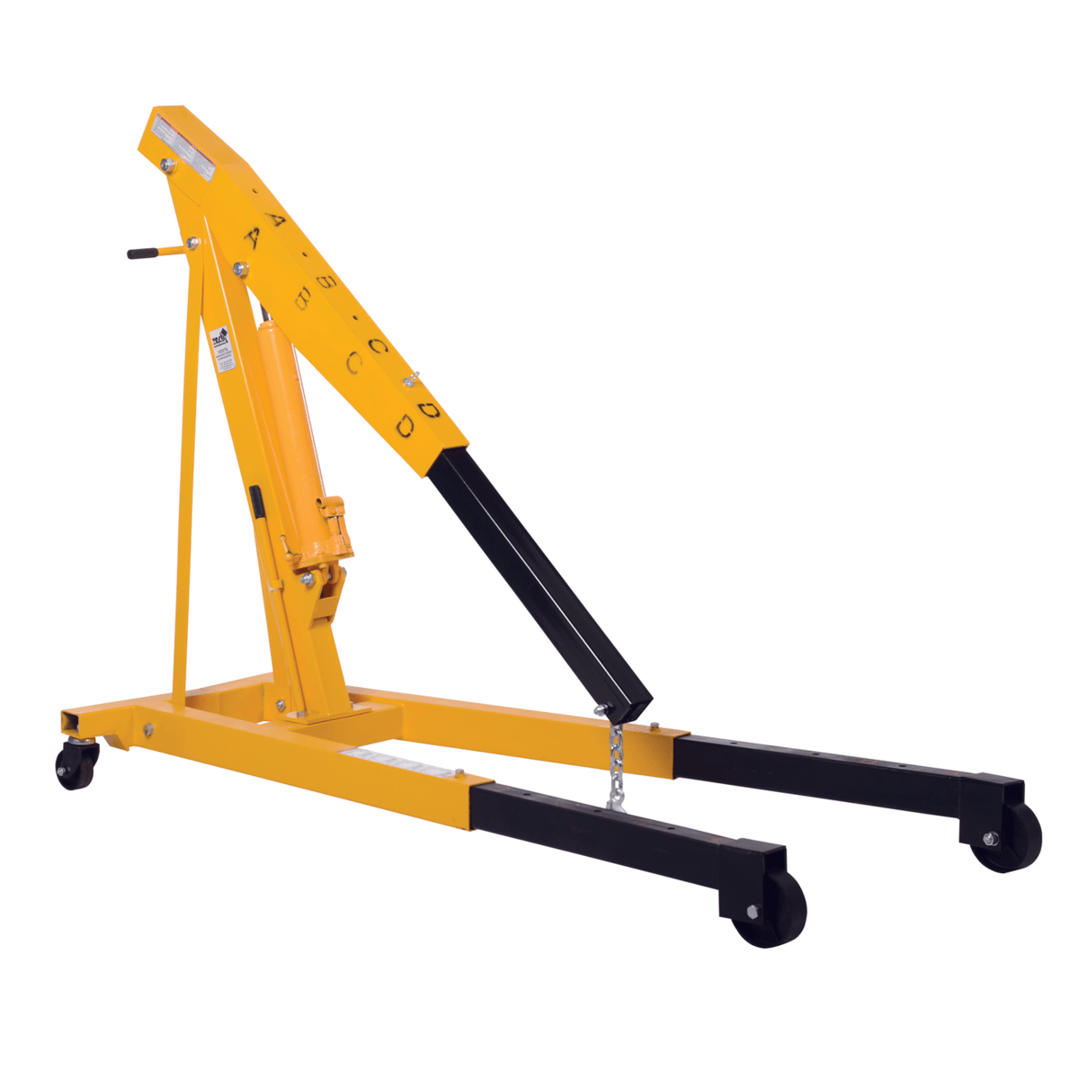Vestil Steel Shop Crane Engine Hoist with Telescopic Legs 6000 Lb. Capacity Yellow EHN-60-T