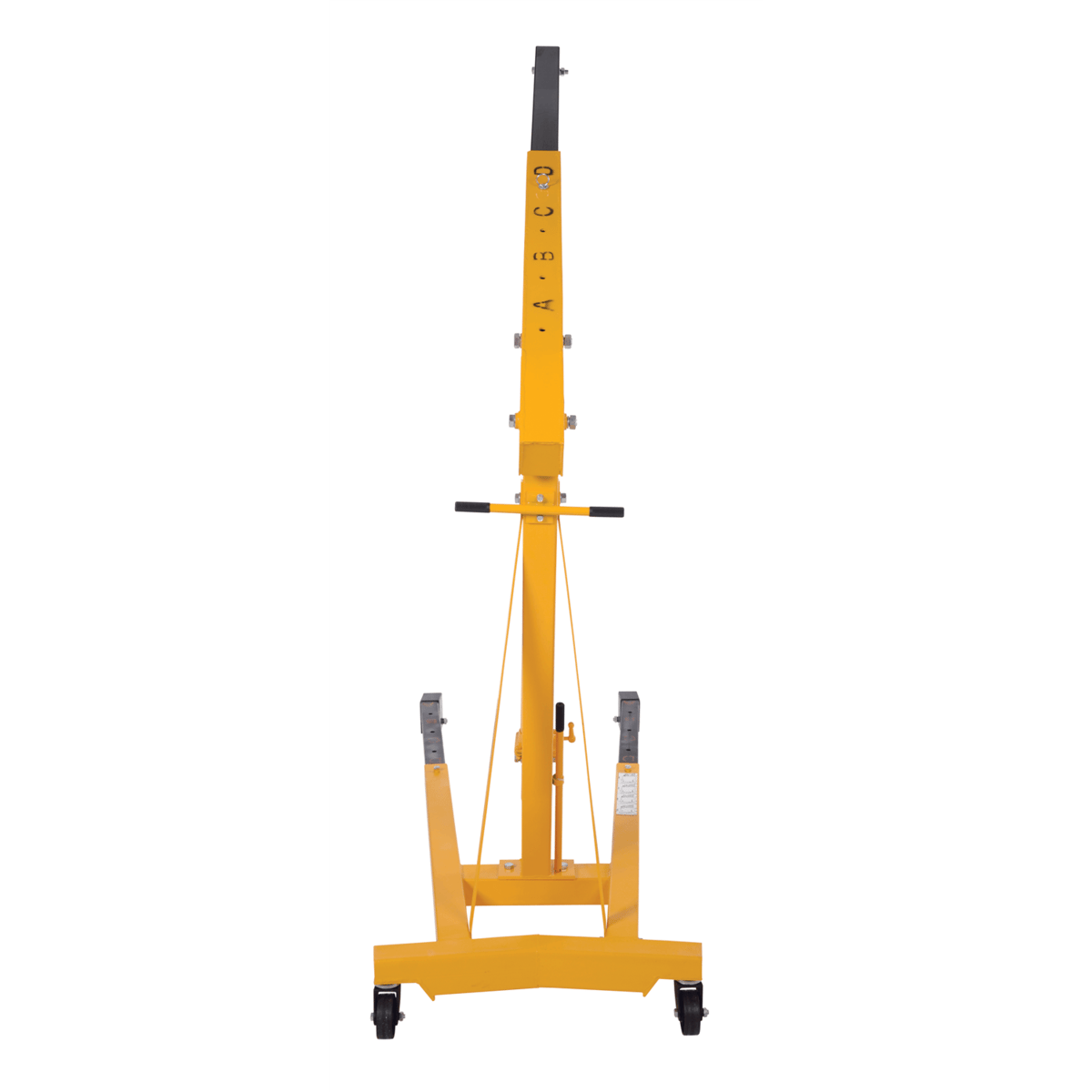 Vestil Steel Shop Crane Engine Hoist with Telescopic Legs 6000 Lb. Capacity Yellow EHN-60-T