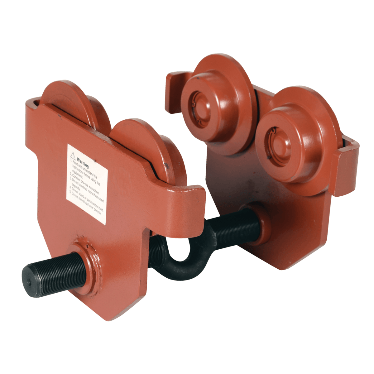 Vestil Push Eye Manual Trolley 2000 Lb. Capacity Orange E-MT-2