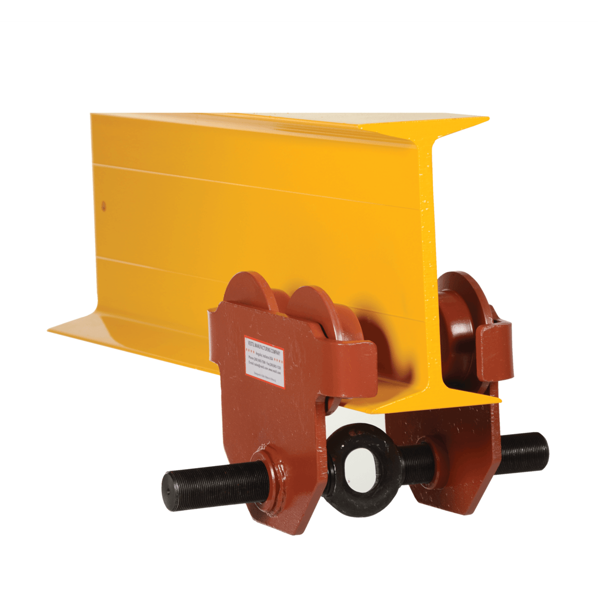 Vestil Push Eye Manual Trolley 2000 Lb. Capacity Orange E-MT-2