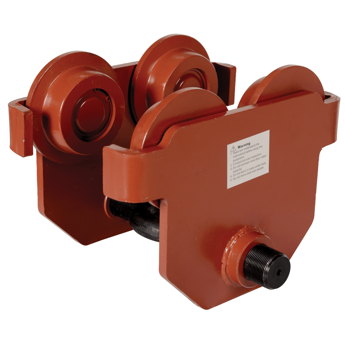 Vestil Steel Push Eye Manual Trolley 6000 Lb. Capacity Orange E-MT-6
