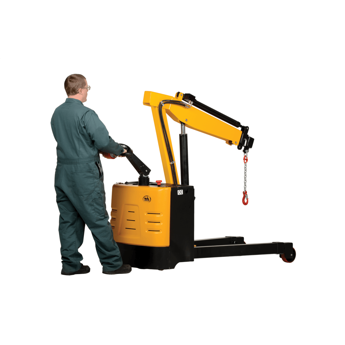 Vestil Steel Electric Powered Floor Crane 2,500 Lb. Retracted Capacity Yellow EPFC-25