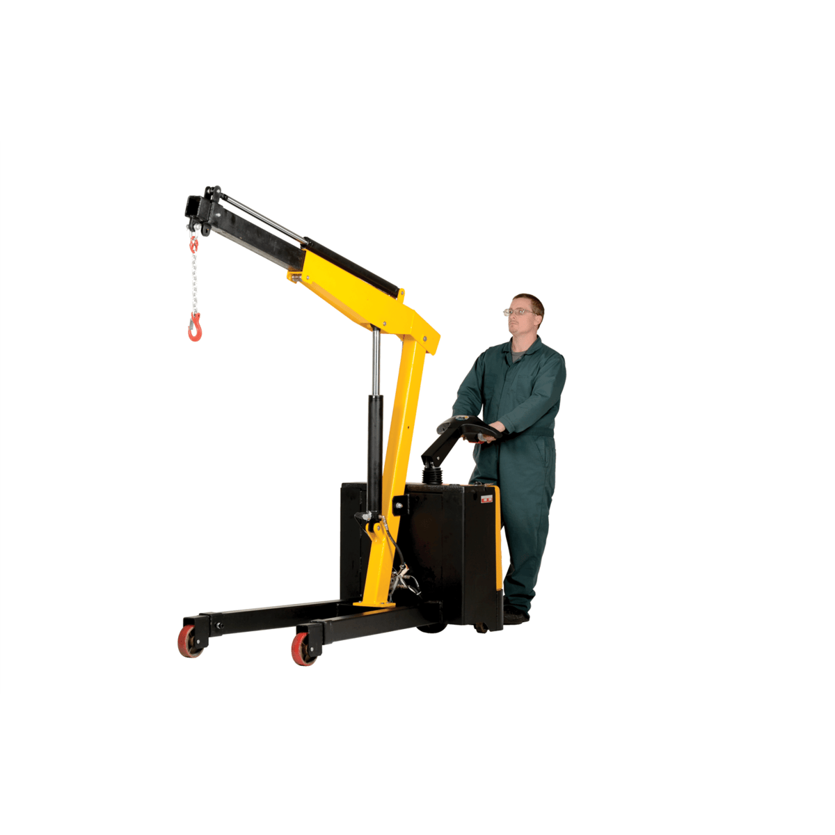 Vestil Steel Electric Powered Floor Crane 2,500 Lb. Retracted Capacity Yellow EPFC-25