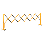 Vestil Steel Expand-A-Gate with Casters 45 In. x 45 In. x 39 In. 144 In. Yellow EXGATE-30-C