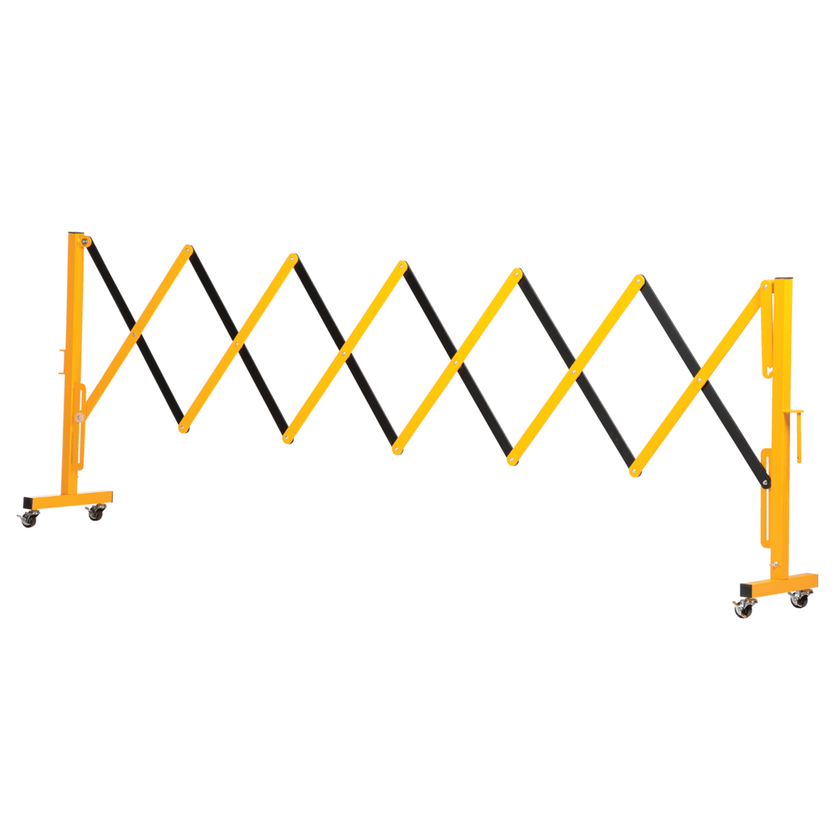 Vestil Steel Expand-A-Gate with Casters 45 In. x 45 In. x 39 In. 144 In. Yellow EXGATE-30-C