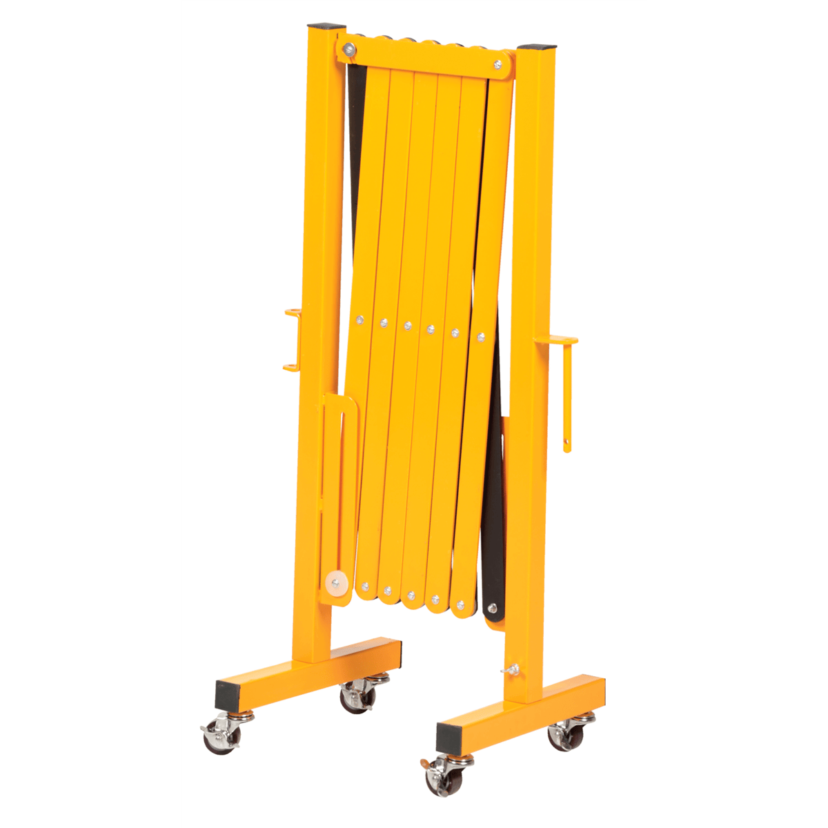 Vestil Steel Expand-A-Gate with Casters 45 In. x 45 In. x 39 In. 144 In. Yellow EXGATE-30-C