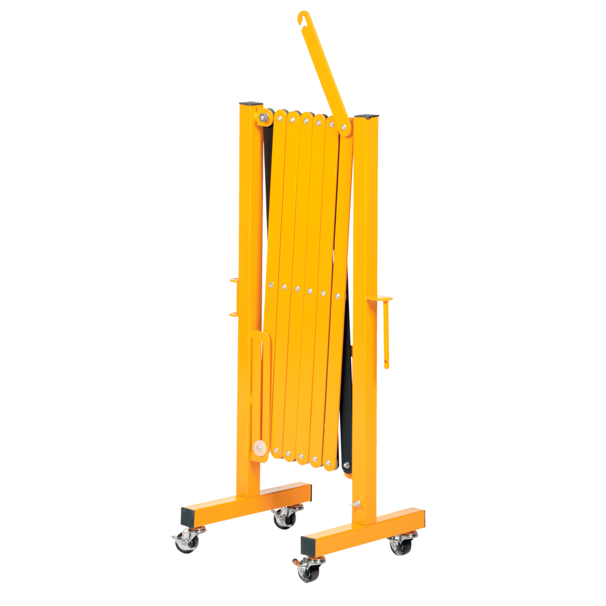 Vestil Steel Expand-A-Gate with Casters 45 In. x 45 In. x 39 In. 144 In. Yellow EXGATE-30-C
