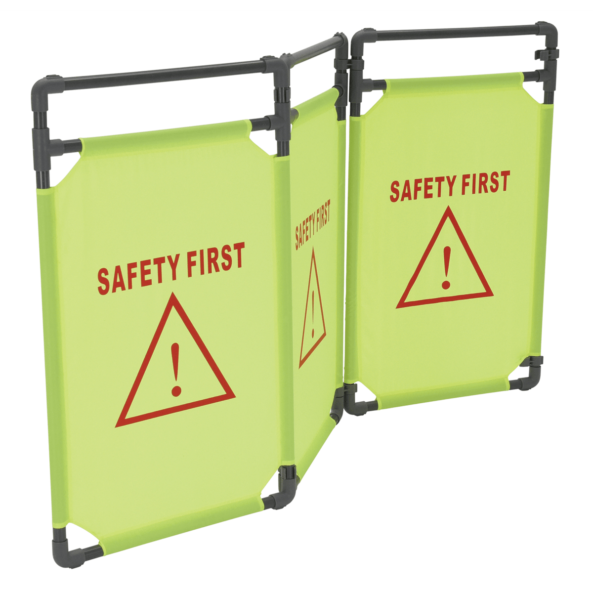 Vestil Polyester 3 Section Folding Fabric Barrier Alert 69 In. Length Yellow FBR-3