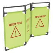 Vestil Polyester 3 Section Folding Fabric Barrier Alert 69 In. Length Yellow FBR-3