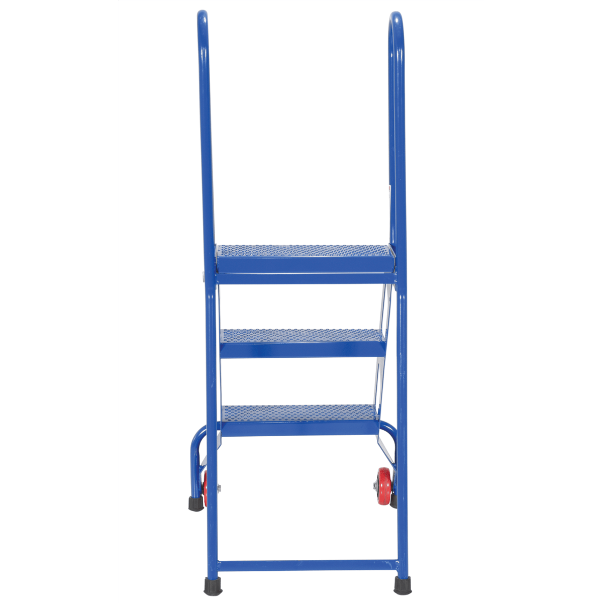 Vestil Steel Folding Ladder with Wheels 3 Step 350 Lb. Capacity Blue FLAD-3