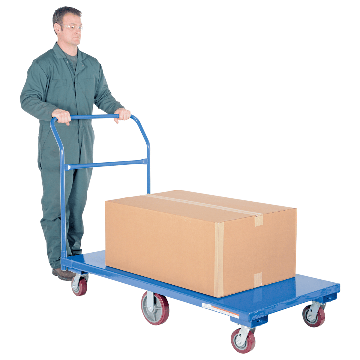 Vestil Steel Flat Bed Cart 30 In. x 60 In. 2000 Lb. Capacity Blue FLAT-C