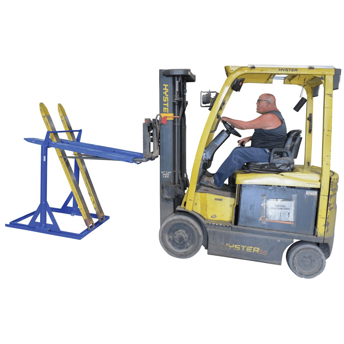 Vestil Steel Fork Extension Storage Rack 45-3/4 In. x 40 In. x 54-3/16 In. 400 Lb. Blue FORK-R-54