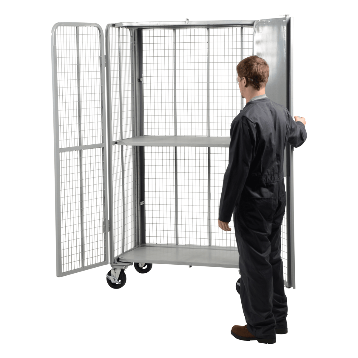 Vestil Steel Folding Security Truck 27 In. x 44 In. 2000 Lb. Capacity Silver FST-2744-2