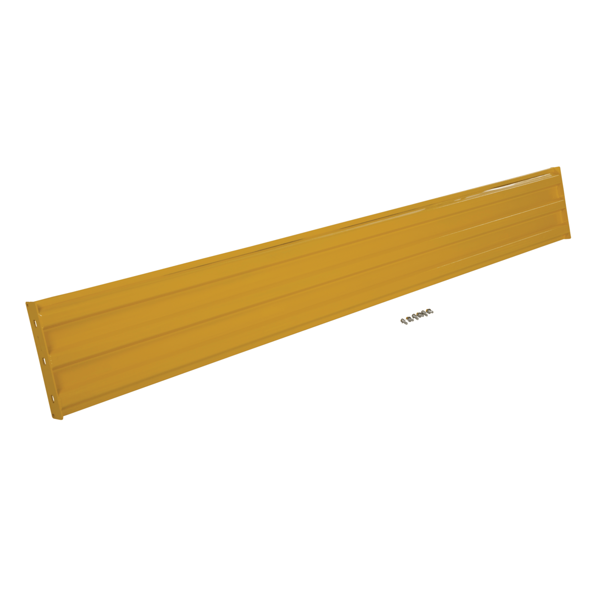 Vestil Steel 3 Ribbed Bolt On Style Guard Rail 10 Ft. Yellow GR-F3R-BO-10-YL