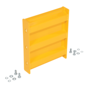 Vestil Steel 3 Ribbed Bolt On Style Guard Rail 1 Ft. Yellow GR-F3R-BO-1-YL