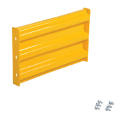 Vestil Steel 3 Ribbed Bolt On Style Guard Rail 2 Ft. Yellow GR-F3R-BO-2-YL
