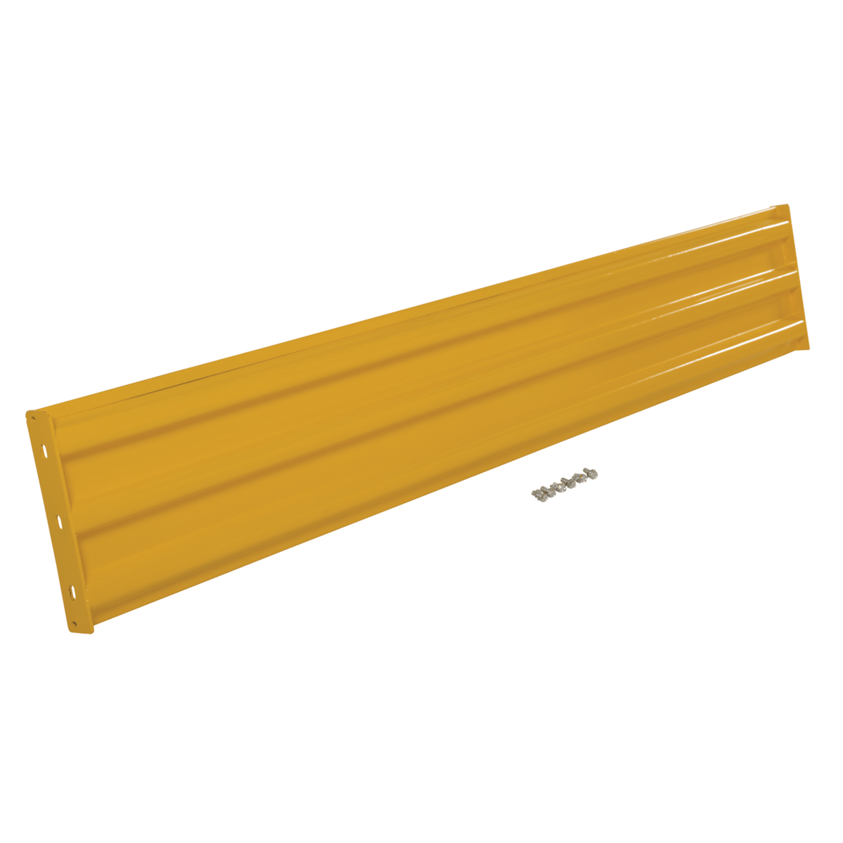 Vestil Steel 3 Ribbed Bolt On Style Guard Rail 8 Ft. Yellow GR-F3R-BO-8-YL