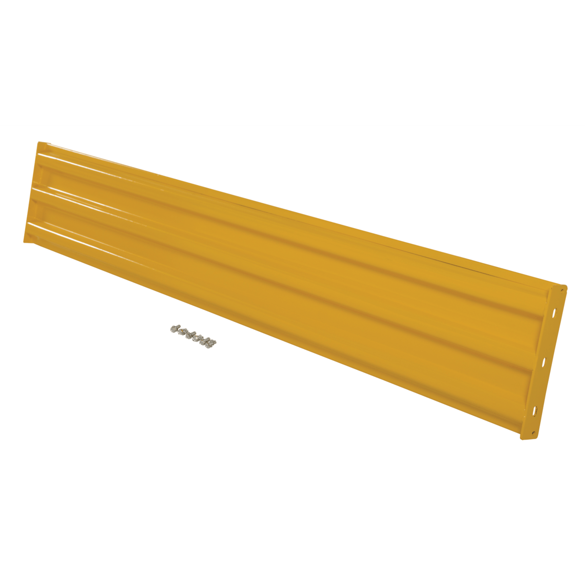 Vestil Steel 3 Ribbed Bolt On Style Guard Rail 8 Ft. Yellow GR-F3R-BO-8-YL