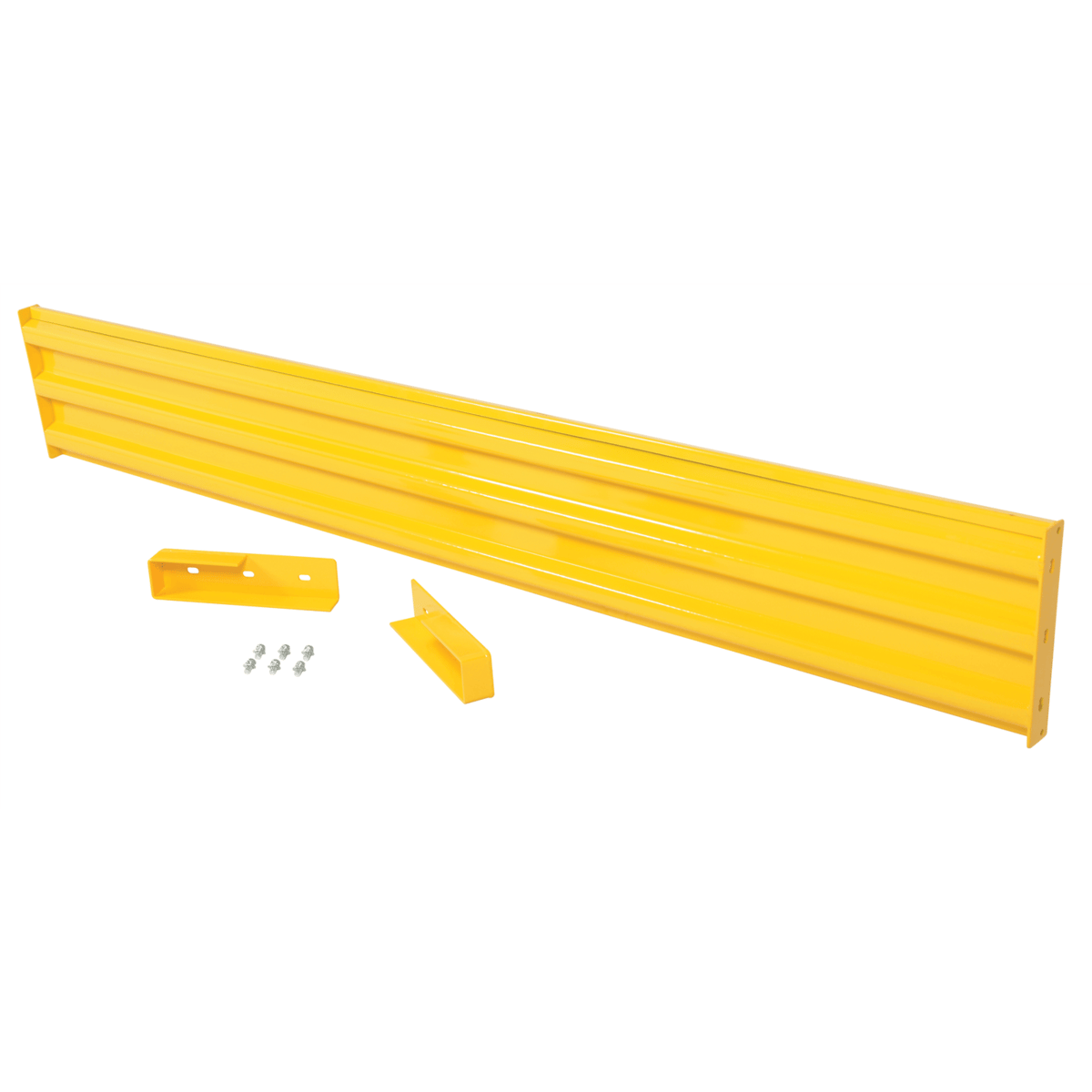 Vestil Steel 3 Ribbed Rail Drop-In Style Guard Rail 10 Ft. Yellow GR-F3R-DI-10-YL