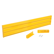Vestil Steel 3 Ribbed Rail Drop-In Style Guard Rail 7 Ft. Yellow GR-F3R-DI-7-YL