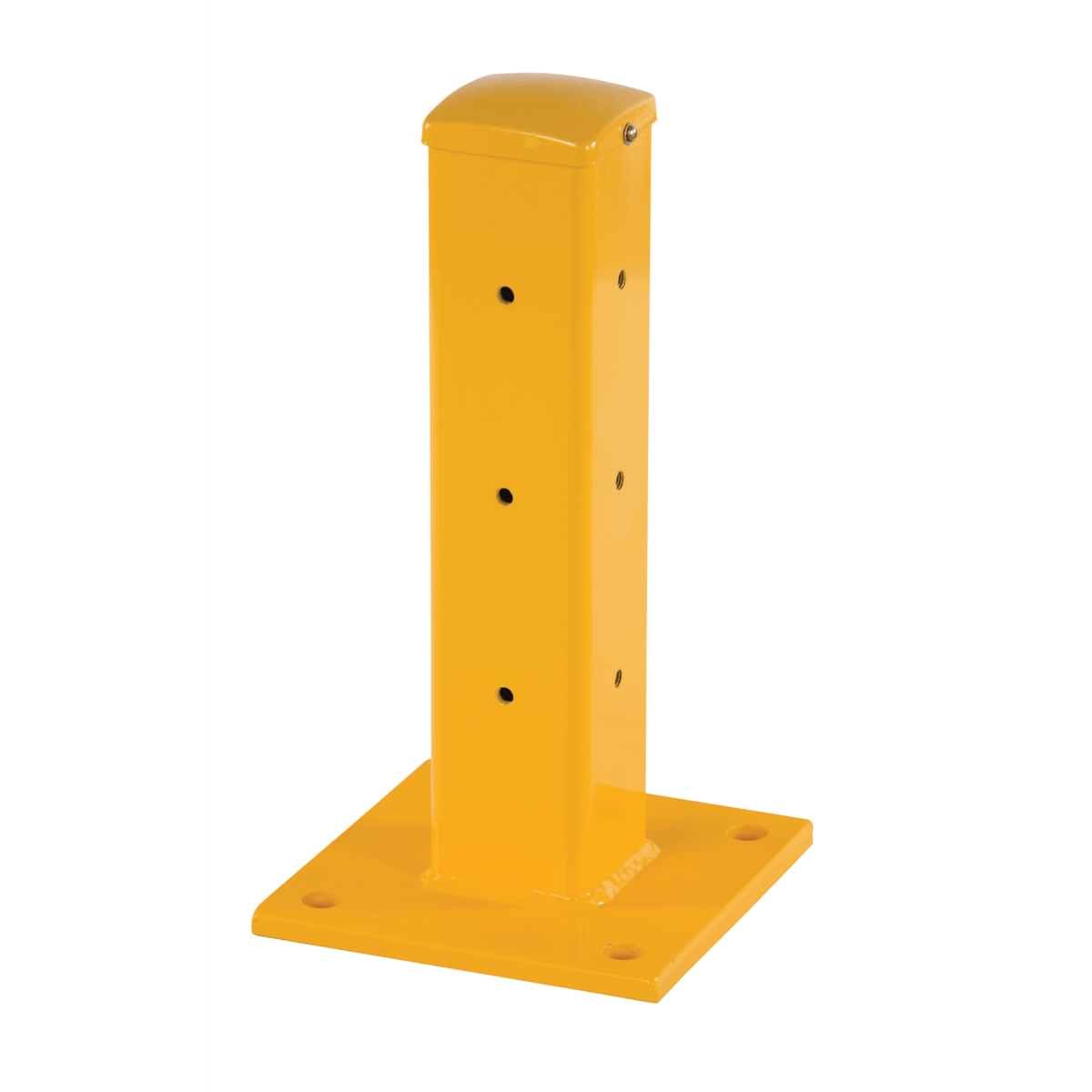 Vestil Steel Rigid Tube Post 1-1/2Ft For 3 Ribbed Drop In Style Guard Rails Yellow GR-F3R-DI-TP18-YL