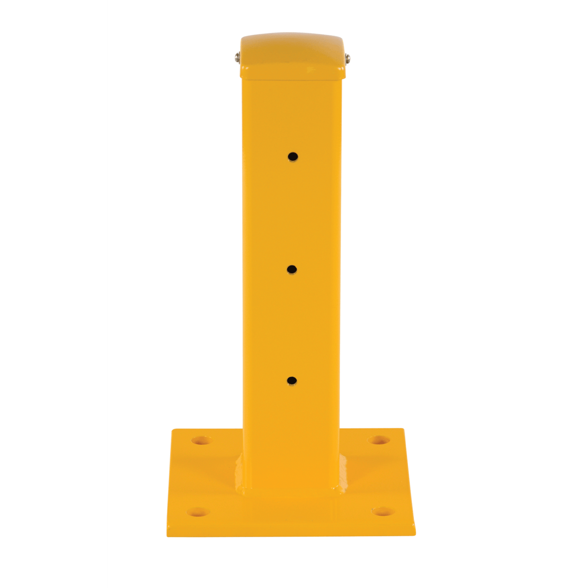 Vestil Steel Rigid Tube Post 1-1/2Ft For 3 Ribbed Drop In Style Guard Rails Yellow GR-F3R-DI-TP18-YL