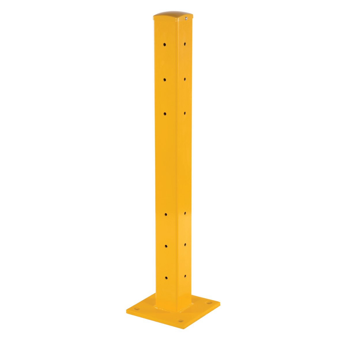 Vestil Steel Rigid Tube Post 3-1/2Ft For 3 Ribbed Drop In Style Guard Rails Yellow GR-F3R-DI-TP42-YL
