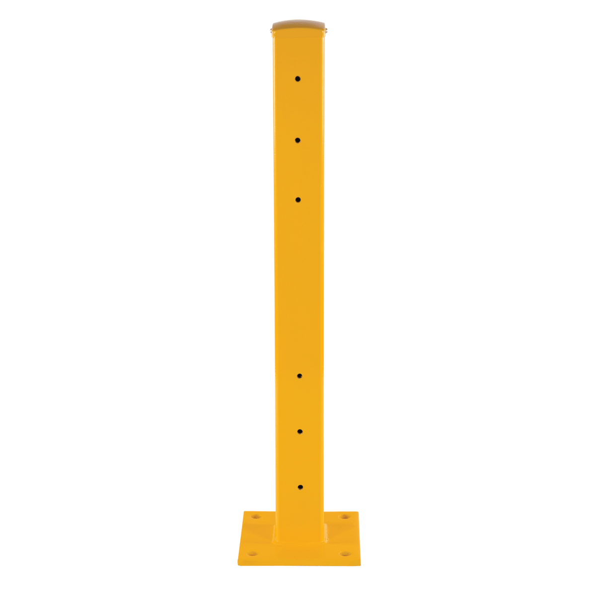 Vestil Steel Rigid Tube Post 3-1/2Ft For 3 Ribbed Drop In Style Guard Rails Yellow GR-F3R-DI-TP42-YL