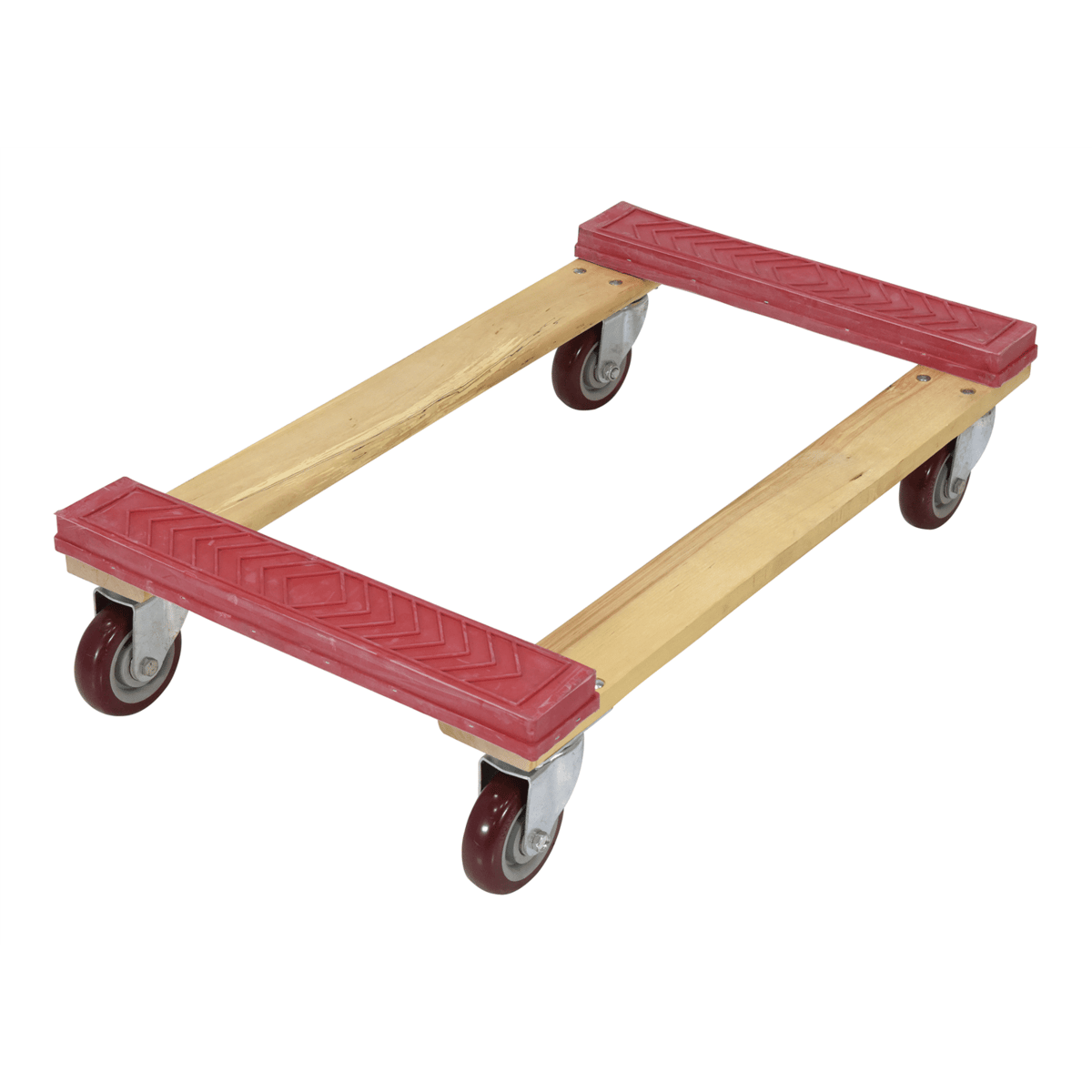 Vestil Hardwood Dolly Rubber Ends 30 In. x 18 In. x 7 In. 1200 Lb. Capacity Tan HDOR-1830-12