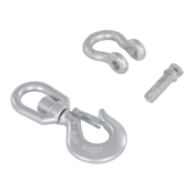 Vestil Steel Swivel Hook with Shackle 6000 Lb. Capacity Silver HOOK-S-6
